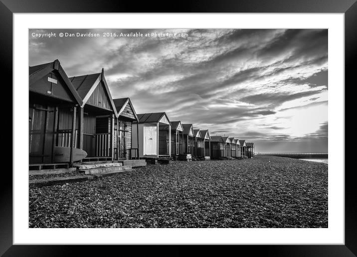 Black and white huts Framed Mounted Print by Dan Davidson