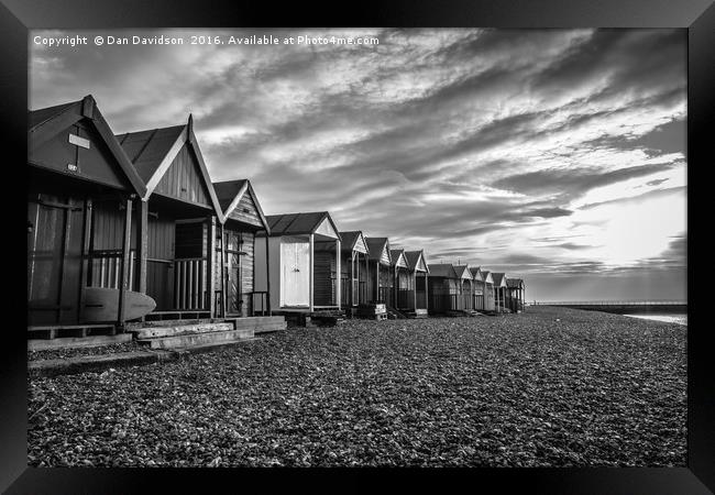 Black and white huts Framed Print by Dan Davidson