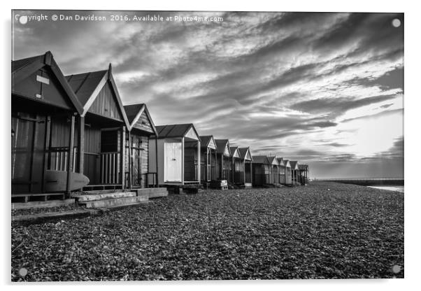 Black and white huts Acrylic by Dan Davidson