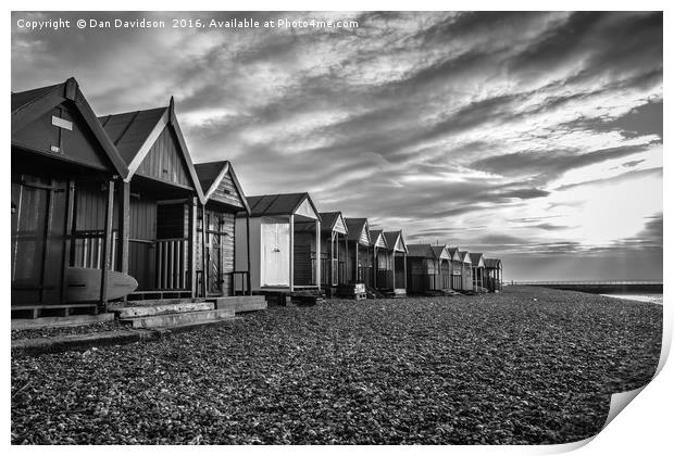 Black and white huts Print by Dan Davidson
