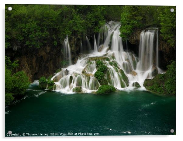 Emerald falls in Croatia Acrylic by Thomas Herzog