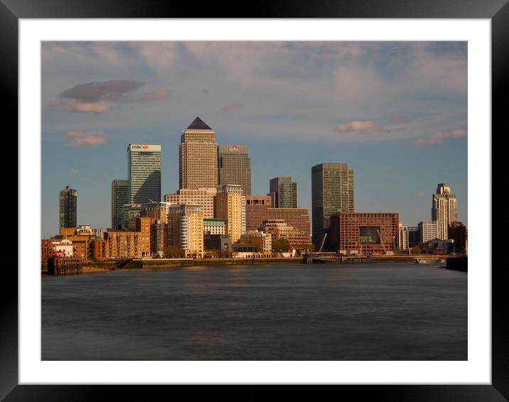 Canary Wharf Skyline Framed Mounted Print by Clive Eariss