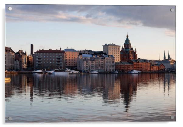Helsinki Skyline Acrylic by Johannes Valkama