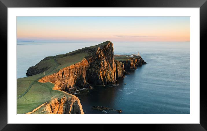 Niest point sunset Framed Mounted Print by Dave Wragg