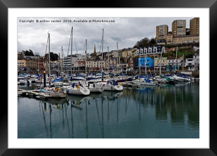 DEVON HARBOUR Framed Mounted Print by andrew saxton