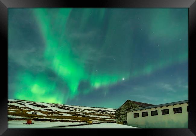 Northern lights - Icelandic Views Framed Print by Gail Johnson
