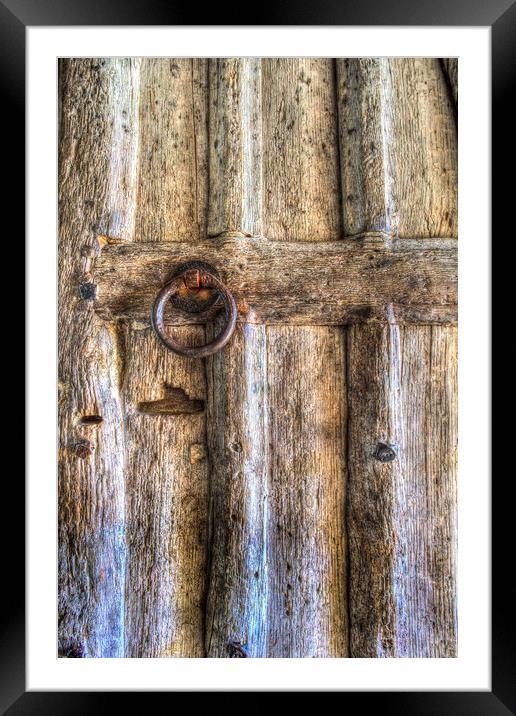 Ancient Church Door Framed Mounted Print by David Pyatt