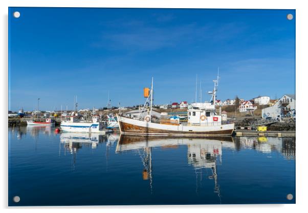 Húsavík harbour Icelandic Views Acrylic by Gail Johnson