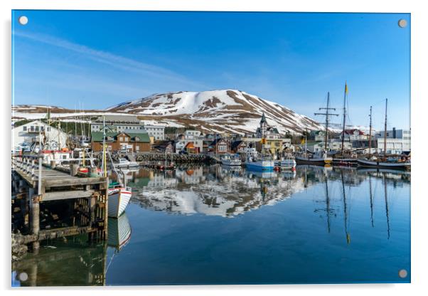 Húsavík harbour Icelandic Views Acrylic by Gail Johnson