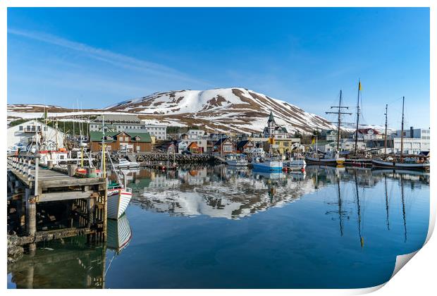 Húsavík harbour Icelandic Views Print by Gail Johnson