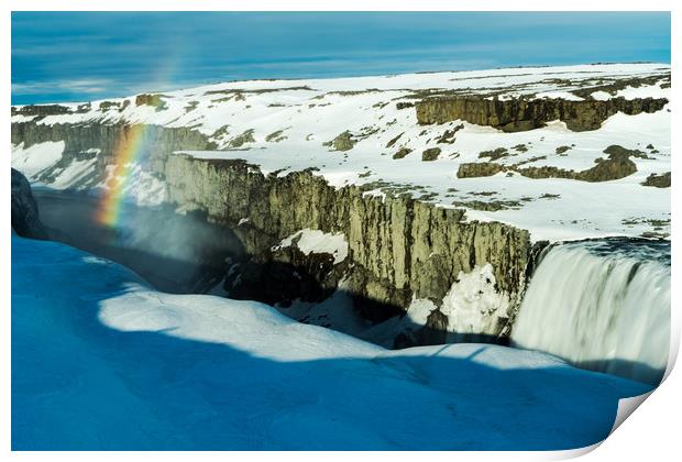 Icelandic Views - waterfalls Print by Gail Johnson
