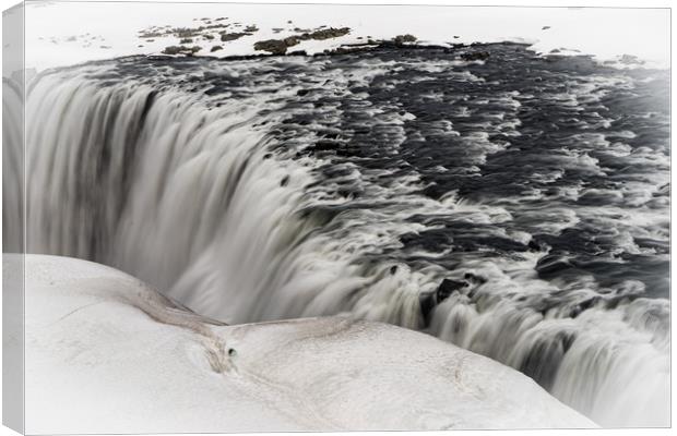 Icelandic Views - waterfalls Canvas Print by Gail Johnson