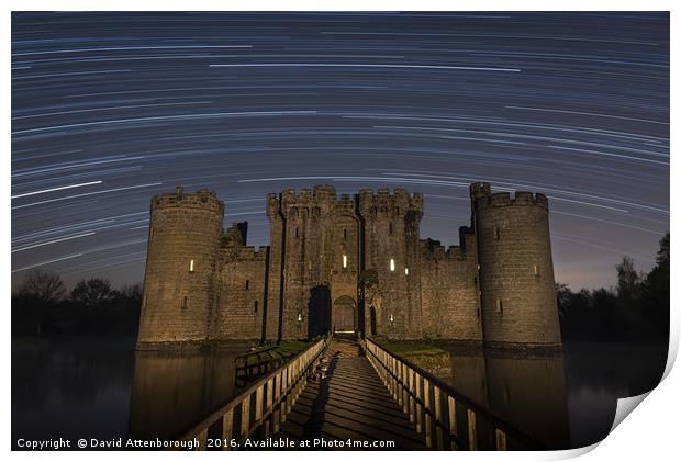 Bodiam Castle Star Trails Print by David Attenborough