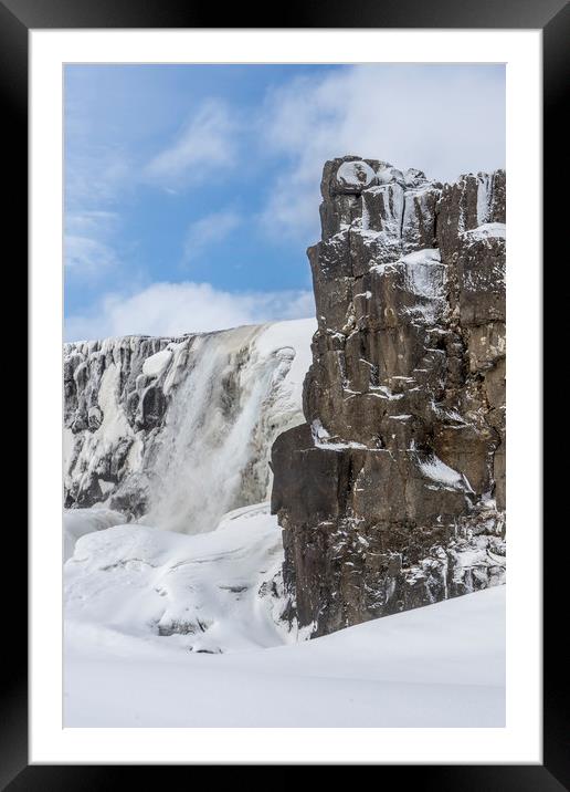 Öxarárfoss  waterfall Icelandic Views Framed Mounted Print by Gail Johnson