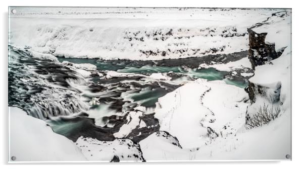Gulfoss Icelandic Views Acrylic by Gail Johnson