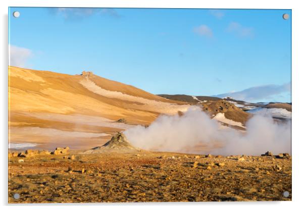 Icelandic Views  - Namafjell Acrylic by Gail Johnson