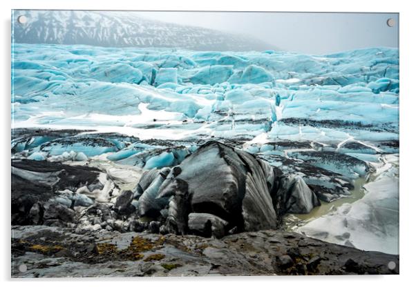 Icelandic Views - Svínafellsjökull glacier  Acrylic by Gail Johnson