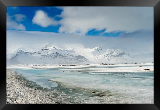 Fjallsárlon glacier (walk) Icelandic Views Framed Print by Gail Johnson