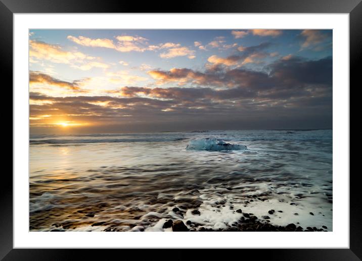 Icelandic Views - Jökulsarlon sunrise Framed Mounted Print by Gail Johnson