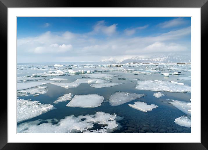 Icelandic Views Jökulsarlon glacier lagoon Framed Mounted Print by Gail Johnson