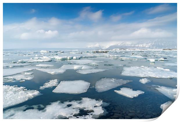 Icelandic Views Jökulsarlon glacier lagoon Print by Gail Johnson