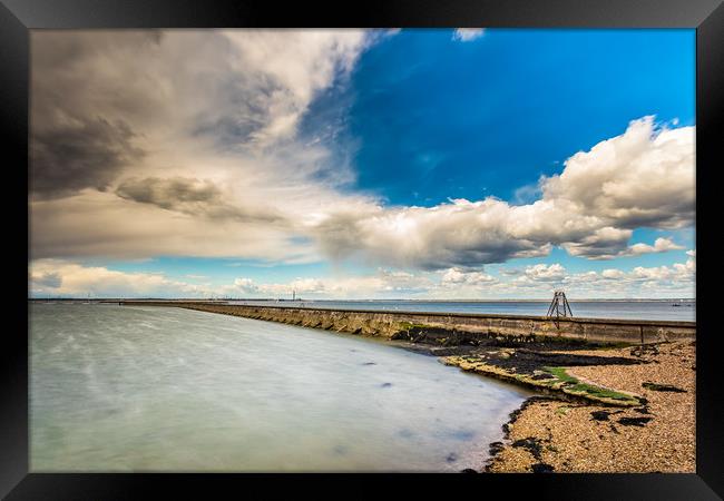Cowes Breakwater Isle Of Wight Framed Print by Wight Landscapes