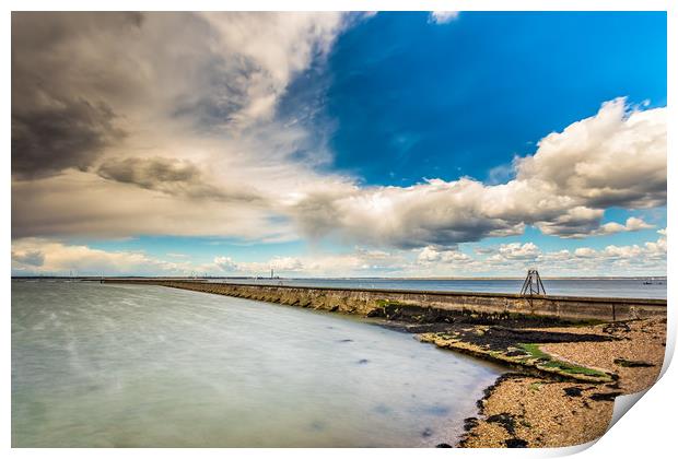 Cowes Breakwater Isle Of Wight Print by Wight Landscapes