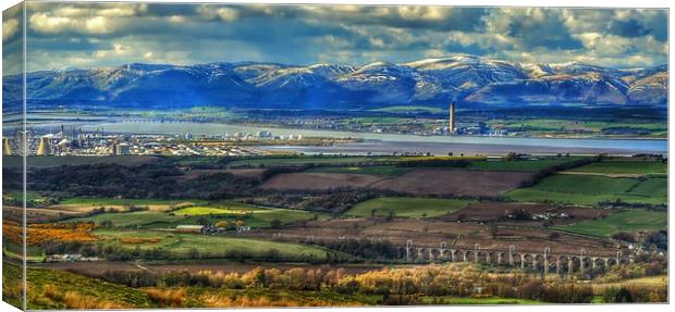 Longannet Power Station and Avon Viaduct Canvas Print by Angela H