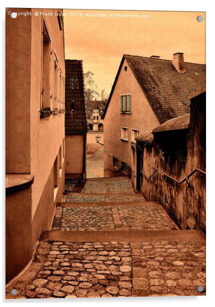 Steep hill in Breisach, Germany (grunged) Acrylic by Frank Irwin