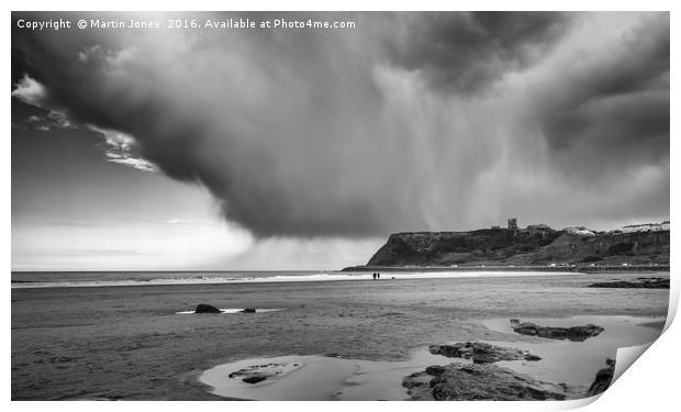 Hail Storm over Scarborough Print by K7 Photography