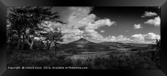 Roseberry Vista Mono Framed Print by richard sayer