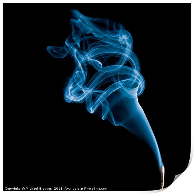 Blue Smoke Print by Michael Greaves