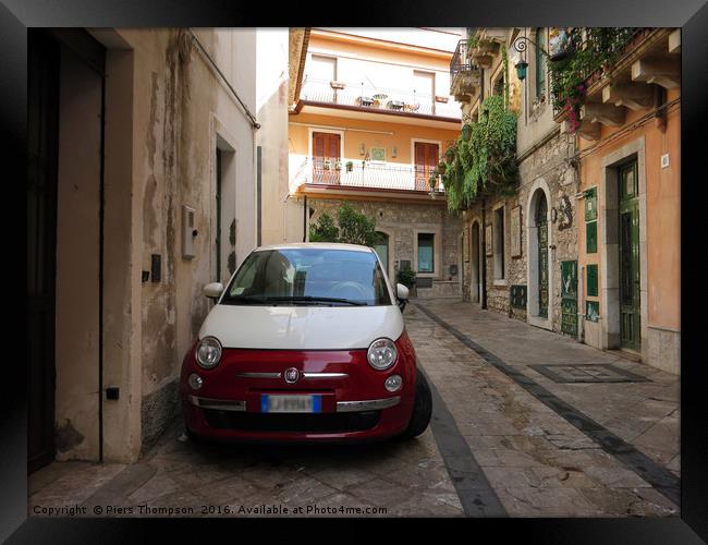 Fiat 500 in Sicily Framed Print by Piers Thompson