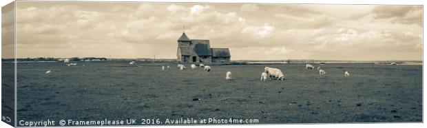 Spring church with lambs Canvas Print by Framemeplease UK