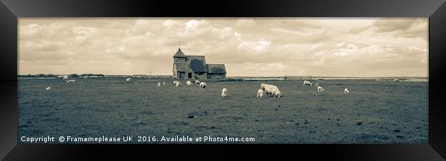Spring church with lambs Framed Print by Framemeplease UK
