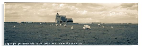 Spring church with lambs Acrylic by Framemeplease UK