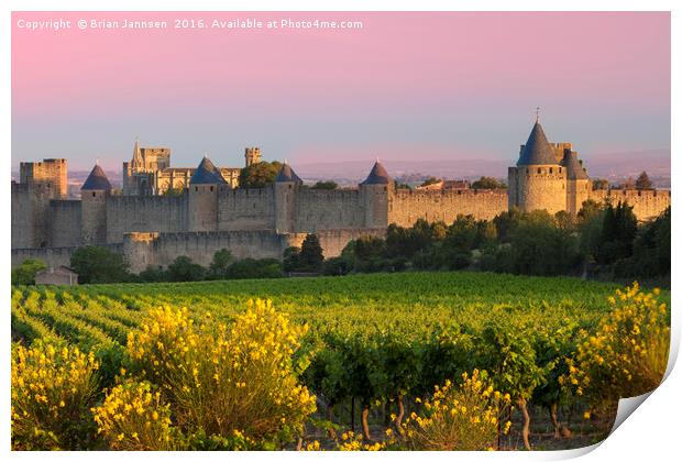Carcassonne Dawn Print by Brian Jannsen