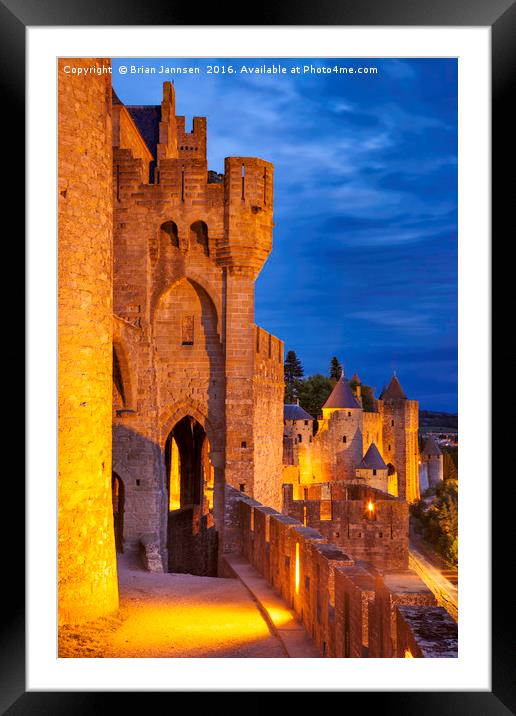 Medieval town of Carcassonne Framed Mounted Print by Brian Jannsen