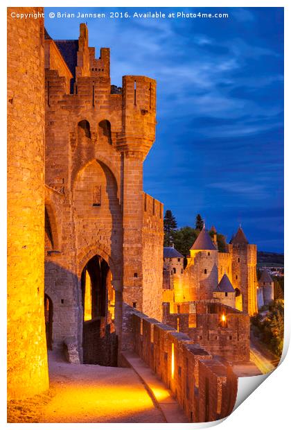 Medieval town of Carcassonne Print by Brian Jannsen