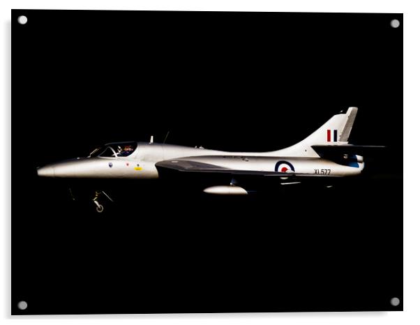 Hawker Hunter XL577 Acrylic by Keith Campbell