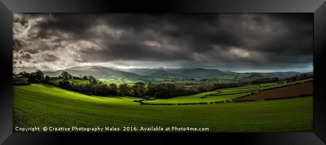 Pen y Fan and Brecon Beacons Panorama Framed Print by Creative Photography Wales