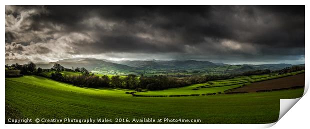 Pen y Fan and Brecon Beacons Panorama Print by Creative Photography Wales
