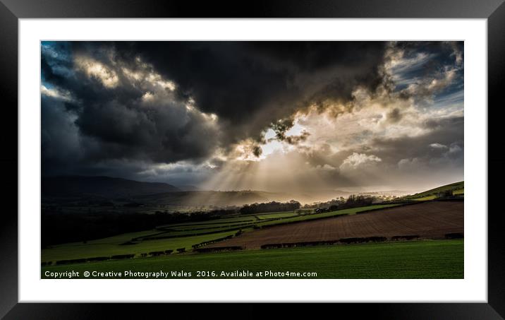 Llyswen Spring Light Framed Mounted Print by Creative Photography Wales