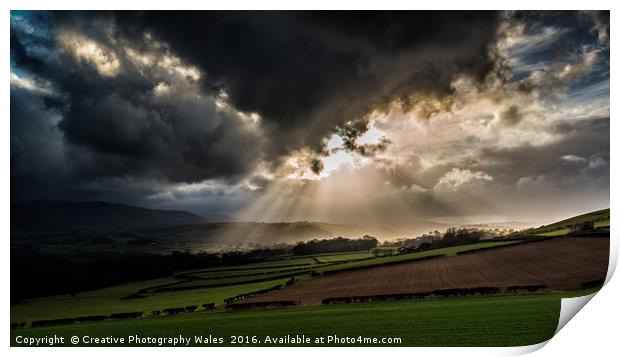 Llyswen Spring Light Print by Creative Photography Wales