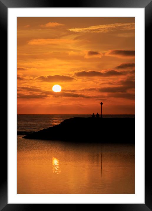 Sunrise  silhouette  Framed Mounted Print by chris smith