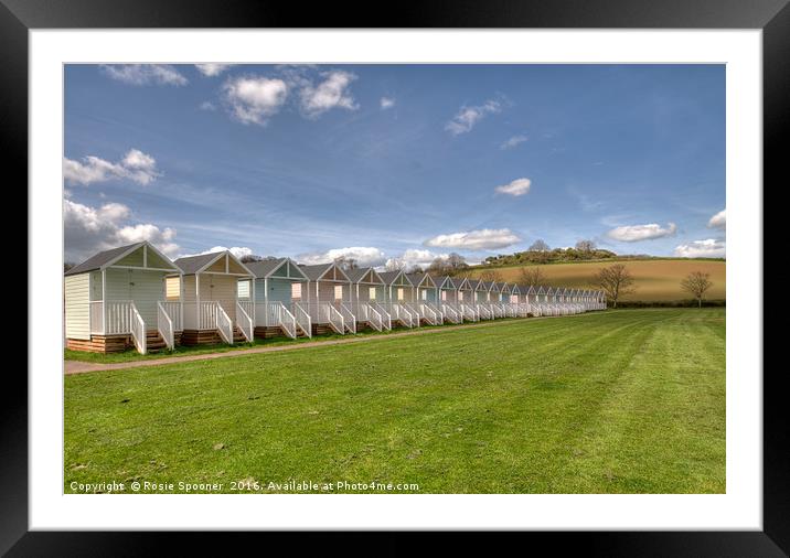 Beach Huts on the green at Broadsands Beach Framed Mounted Print by Rosie Spooner