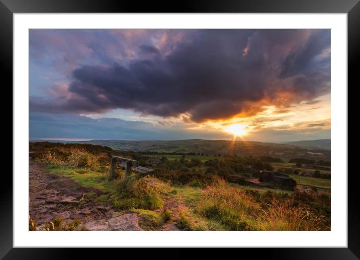 Norland moor sunset  Framed Mounted Print by chris smith