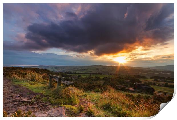 Norland moor sunset  Print by chris smith