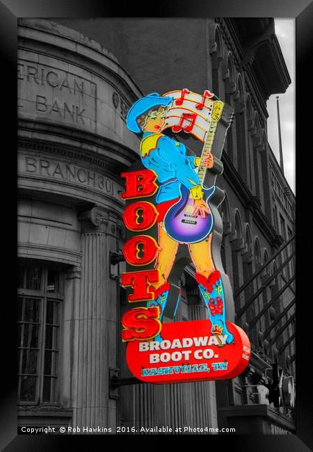 Broadway Boots  Framed Print by Rob Hawkins