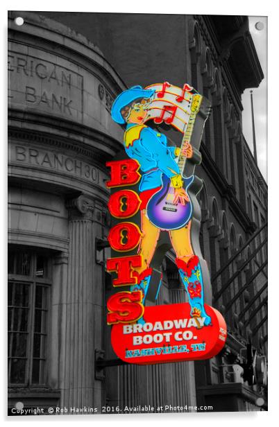 Broadway Boots  Acrylic by Rob Hawkins